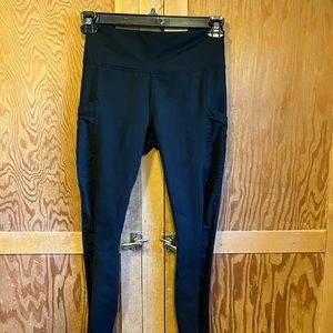 Fabletics Black Leggings with Mesh and Pocket